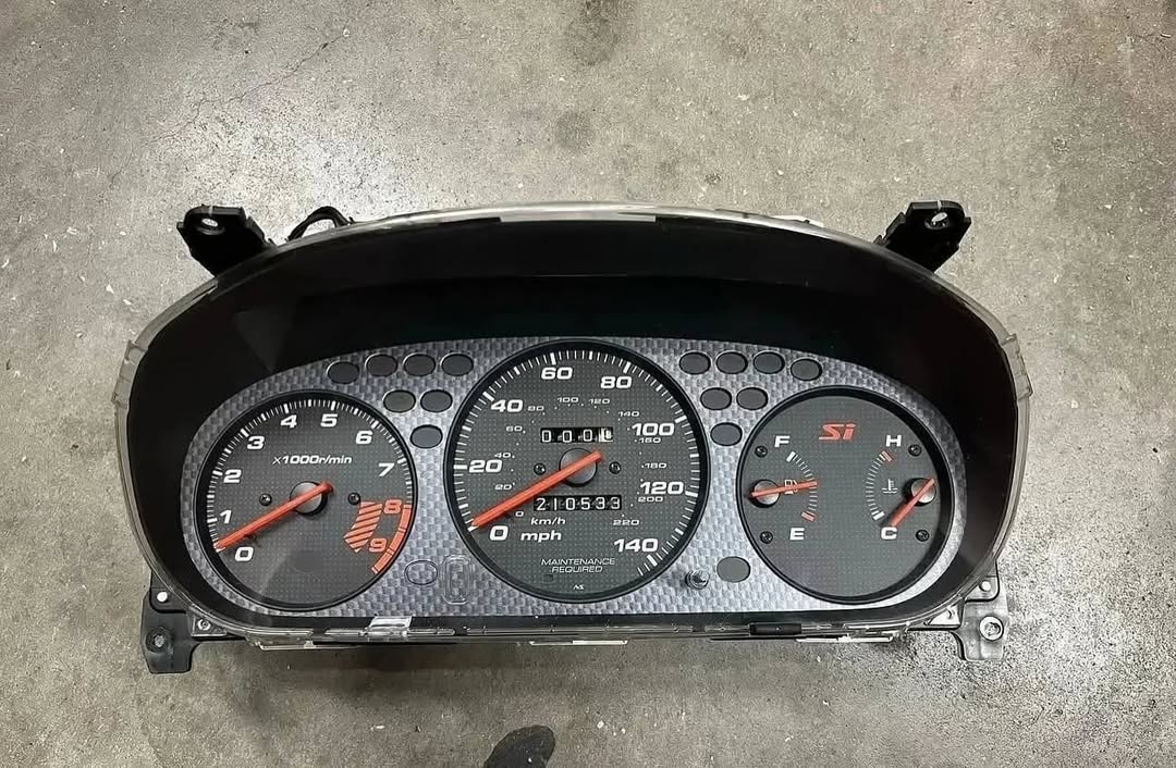 13da4eed-2f2c-4988-93cb-f1af5ac70ddf-1.jpeg Civic SI Cluster with CTR bezel Fits all 96-00 EK - Image 1