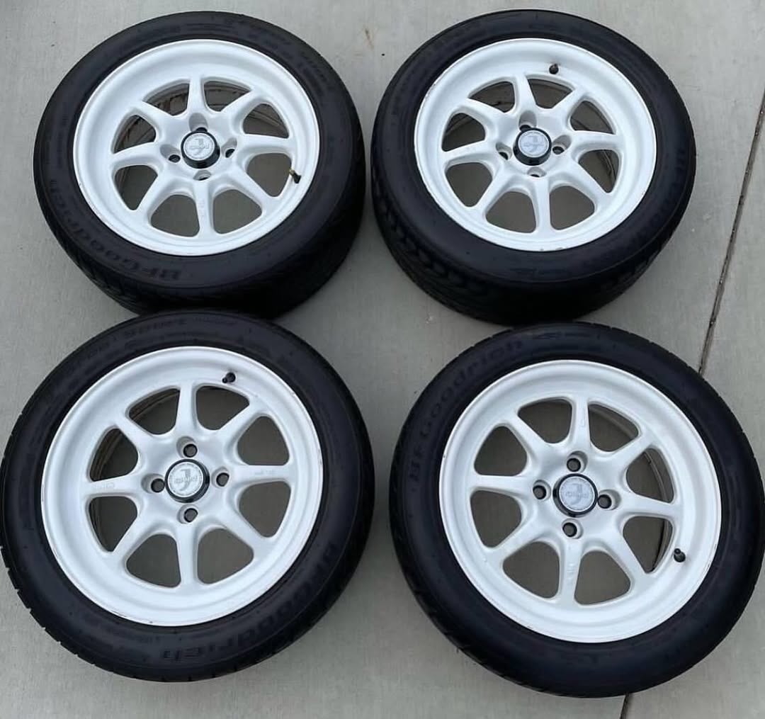 00fd5717-842c-4769-ab76-67917b5af636.jpeg Enkei J-Speeds with hard to find center caps 15x7 +38 offset 4x 100 - Image 1