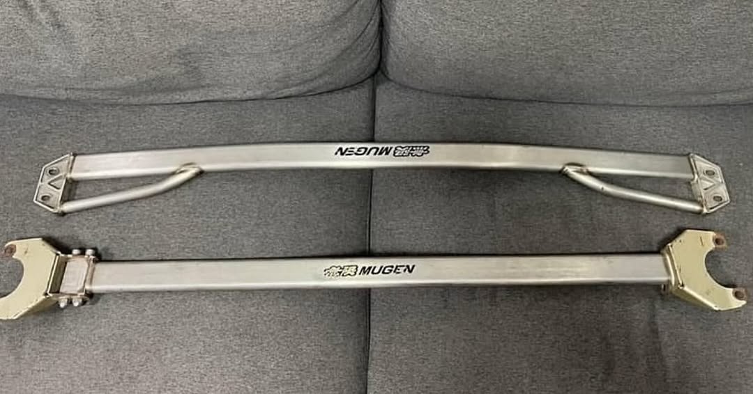 5353eca5-f147-417b-8418-0a69c9798add.jpg Genuine Mugen Front-Rear Strut Bar Front 2points, Back 4points for Dc2, Eg, Ek Model. - Image 1