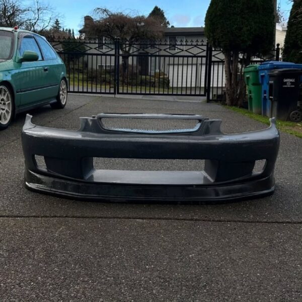 JDM J-Blood Front Bumper Honda Civic EK4 EK9 96-98 with Twill Carbon Fiber Lower Lip