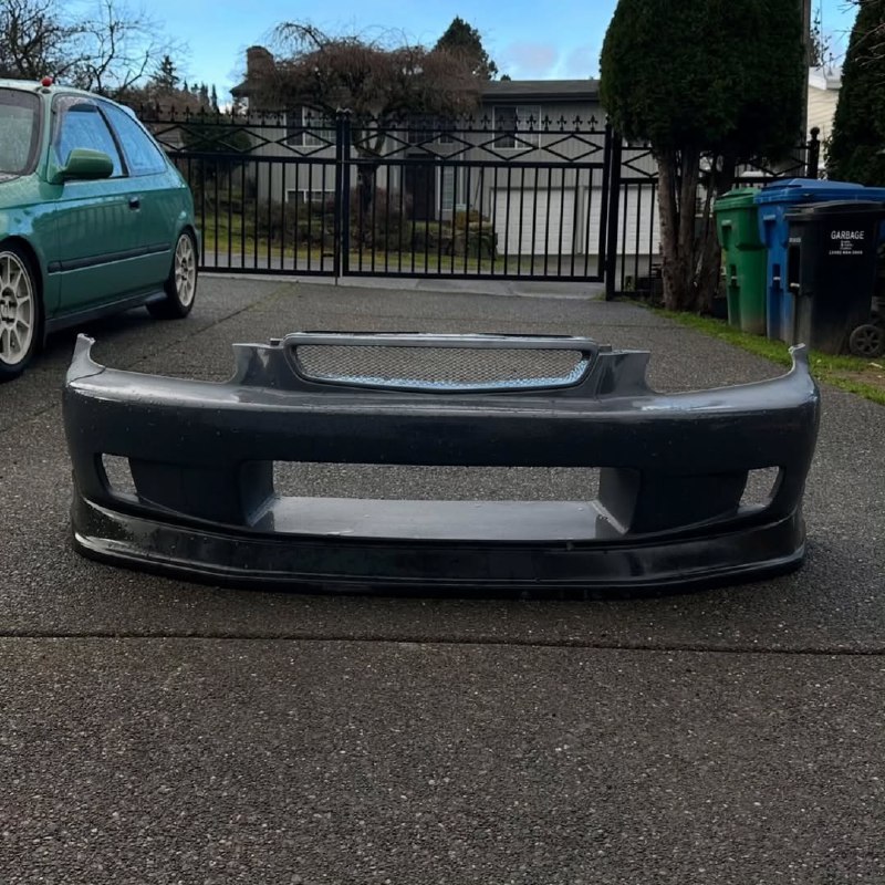 5472181471096730882.jpg JDM J-Blood Front Bumper Honda Civic EK4 EK9 96-98 with Twill Carbon Fiber Lower Lip - Image 1
