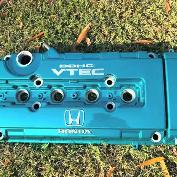 Honda Bseries valve cover powder coated in Candy teal